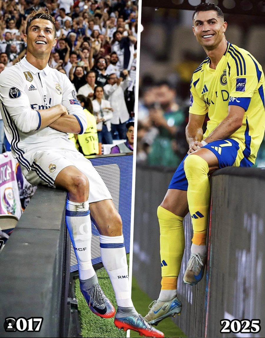 Opt ani mai târziu, Cristiano Ronaldo a celebrat din nou un gol, așezându-se pe panourile publicitare ale stadionului Cristiano Ronaldo a sărbătorit ca în 2017, după un nou gol în Liga Campionilor Asiei