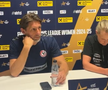 După Esbjerg - CSM București, scor 26-22, Tomas Axner și Helle Thomsen au susținut obișnuita conferință de presă comună. Le-au fost alături interul dreapta Mette Tranborg și portarul Evelina Eriksson.