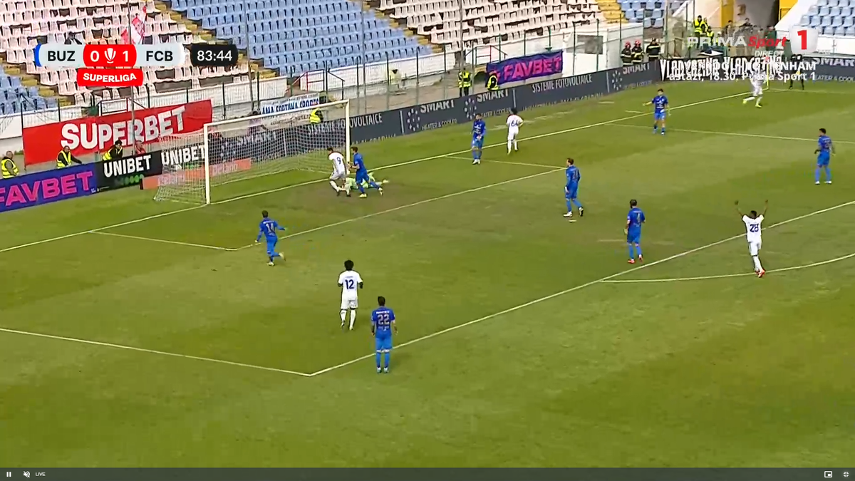Golul marcat de Mouaddib în Gloria Buzău - FC Botoșani
