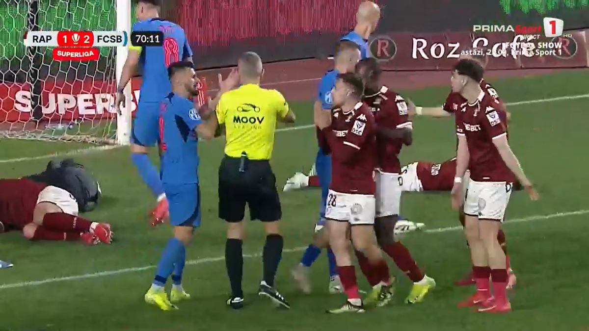 Radu Petrescu i-a refuzat Rapidului un penalty, după ce Christensen a fost tamponat de Târnovanu: „Decizie eronată”