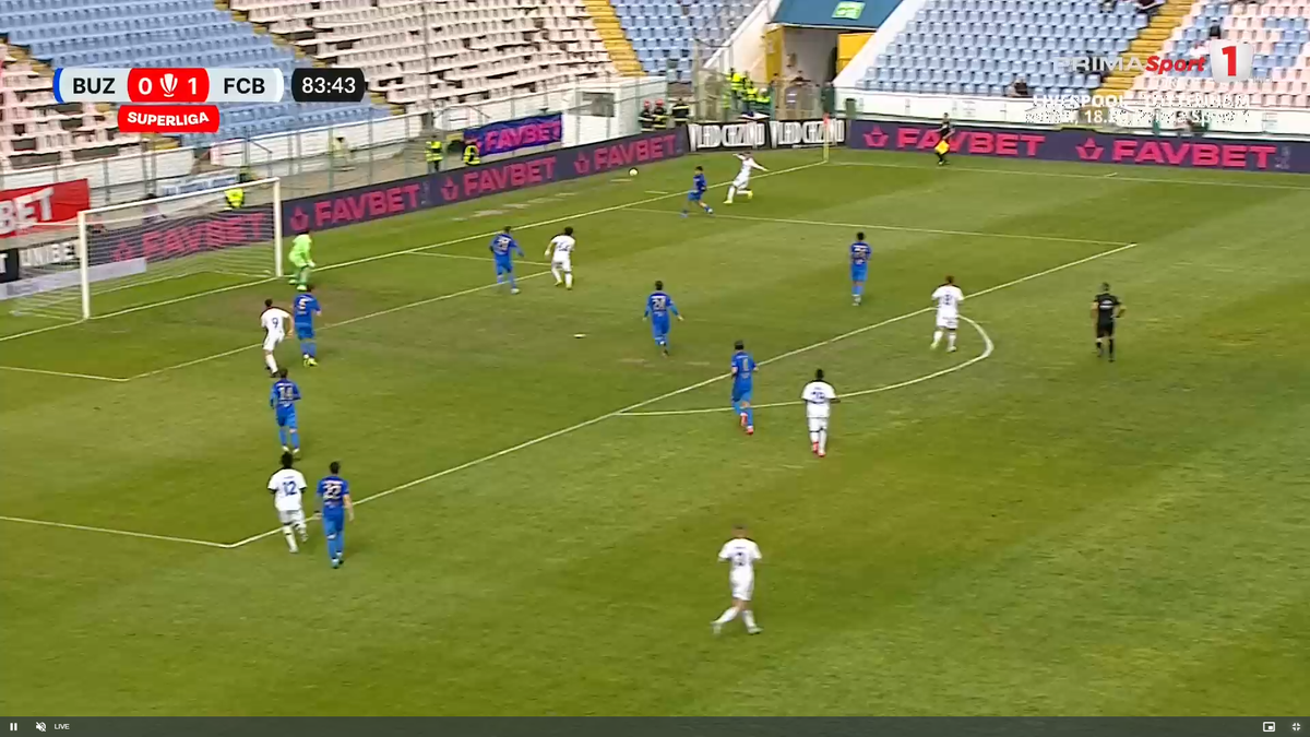 Golul marcat de Mouaddib în Gloria Buzău - FC Botoșani