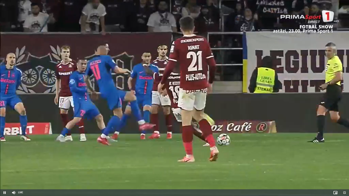Contact între Târnovanu și Christensen în Rapid - FCSB