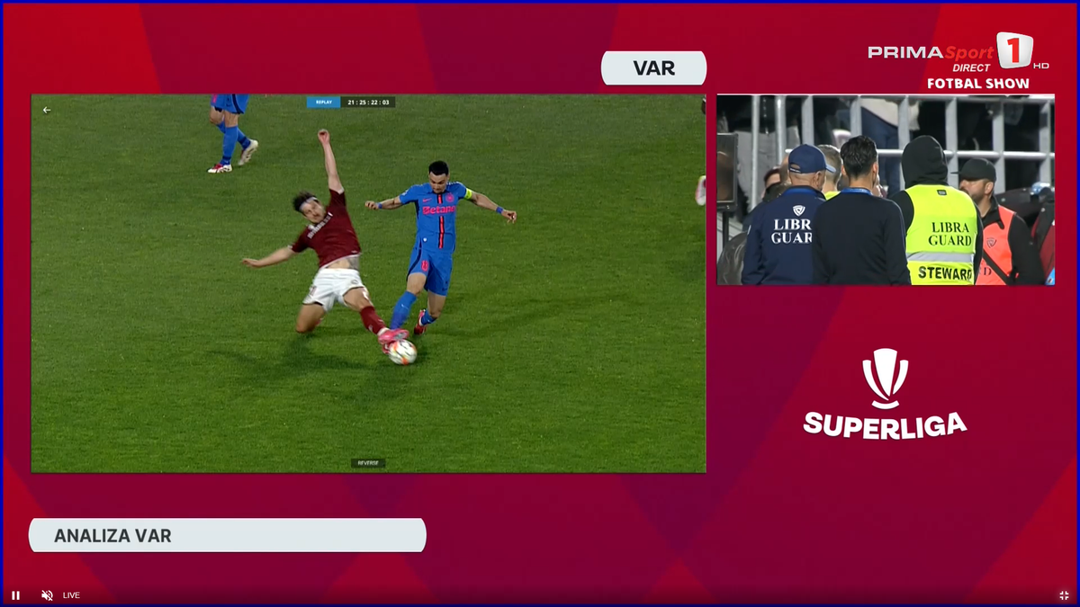 Intrarea lui Burmaz asupra lui Adrian Șut, în Rapid - FCSB