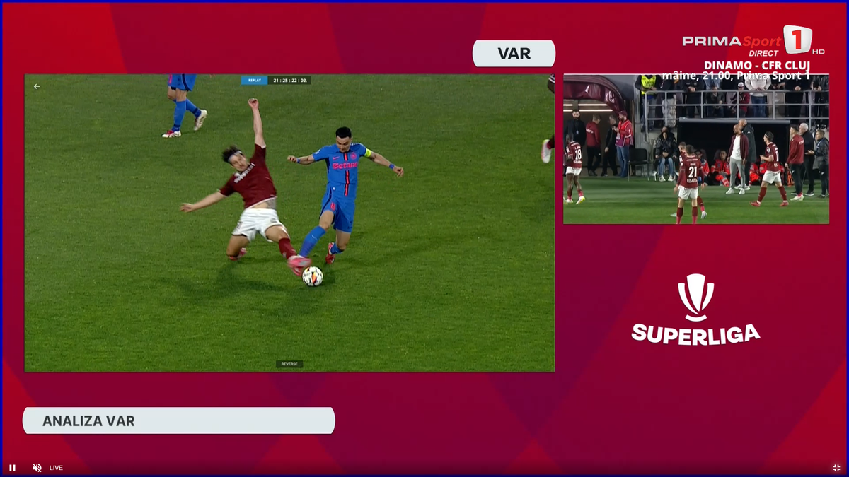Intrarea lui Burmaz asupra lui Adrian Șut, în Rapid - FCSB