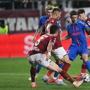 FCSB a învins duminică seara, în deplasare, scor 2-1, formaţia Rapid Bucureşti, în etapa a şasea din play-off-ul Superligii. Au marcat: Christensen 48 / Cisotti 6, Bîrligea 42. FOTO: Eduard Vînătoru (GSP.RO)