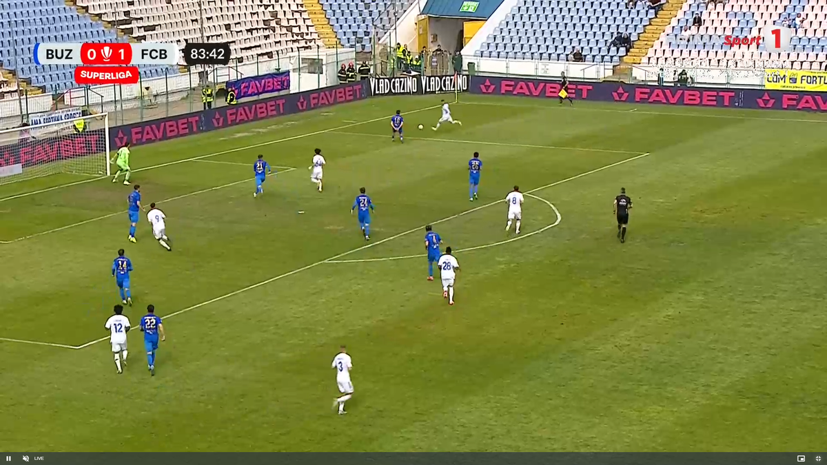 Golul marcat de Mouaddib în Gloria Buzău - FC Botoșani