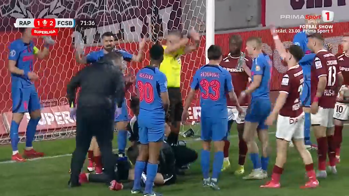 Contact între Târnovanu și Christensen în Rapid - FCSB