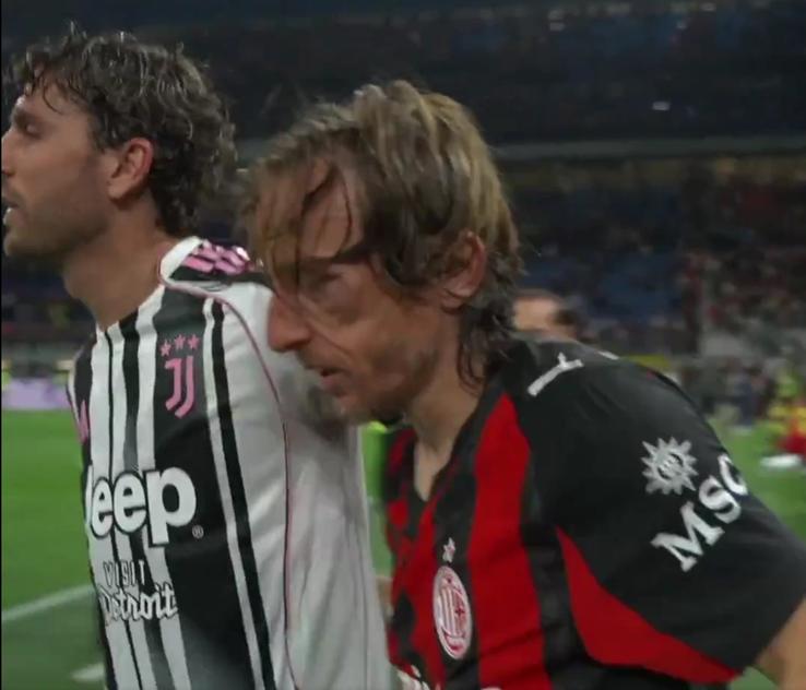 Luka Modric a ieșit șifonat rău după duelul la cap cu Manuel Locatelli / Foto: X Tigosport Panama