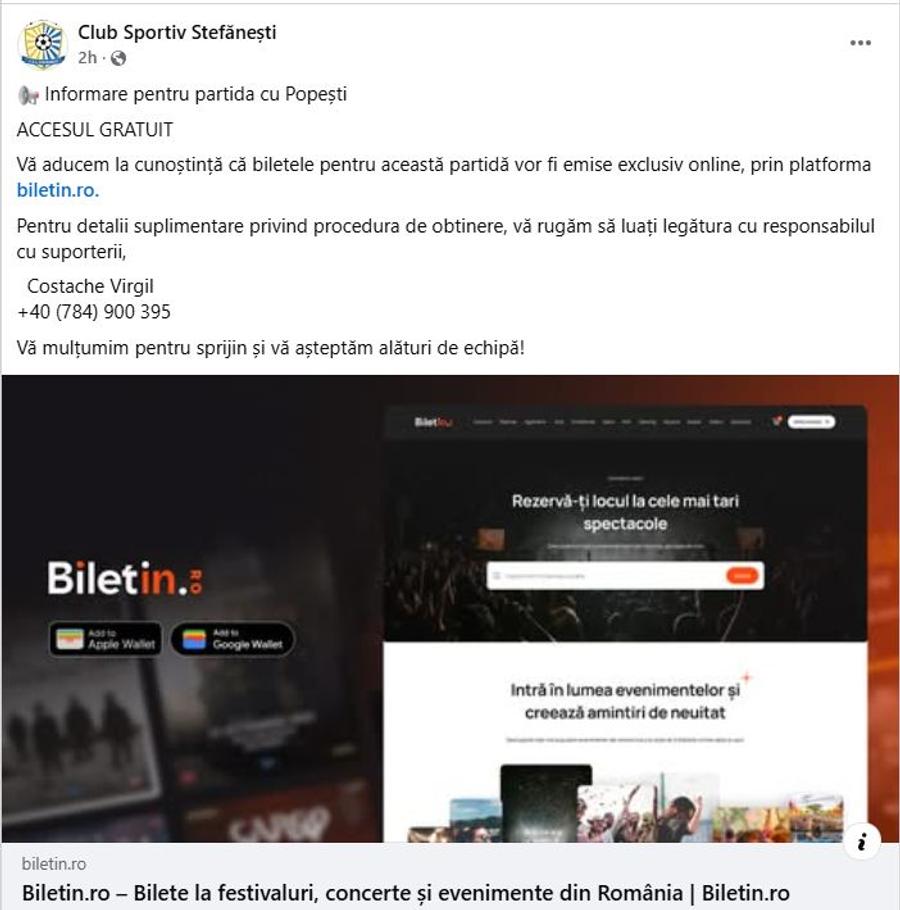 Stupoare la derby-ul de promovare din Liga 3 » Prețuri la bilete de 5 ori mai scumpe decât în Superliga, însă gazda susține că accesul este gratuit
