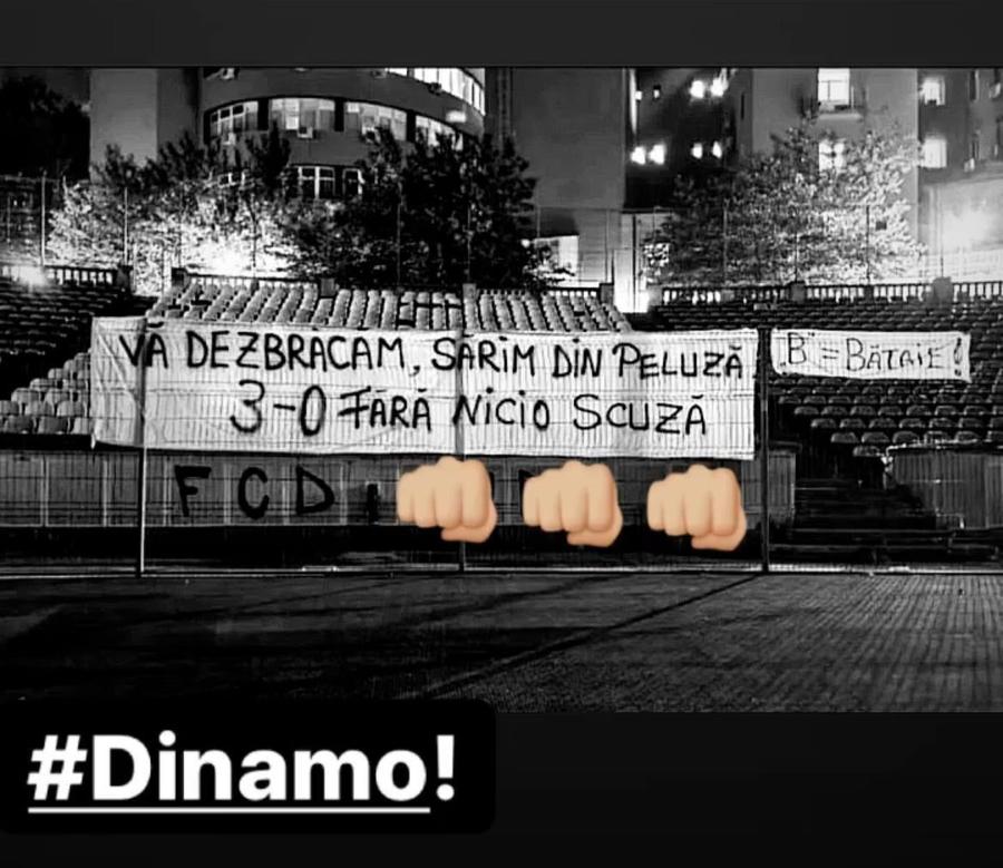 FOTO: Playsport Ultrașii lui Dinamo, amenințare brutală: „Vă dezbrăcăm, sărim din peluză! B=Bătaie”