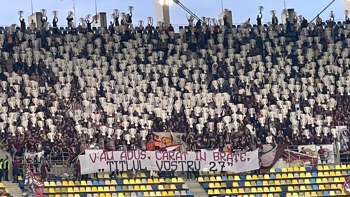 Scenografie, torțe și mesaje la FCSB - Rapid, 27 mai 2023