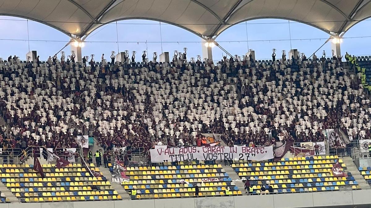 Scenografie, torțe și mesaje la FCSB - Rapid, 27 mai 2023