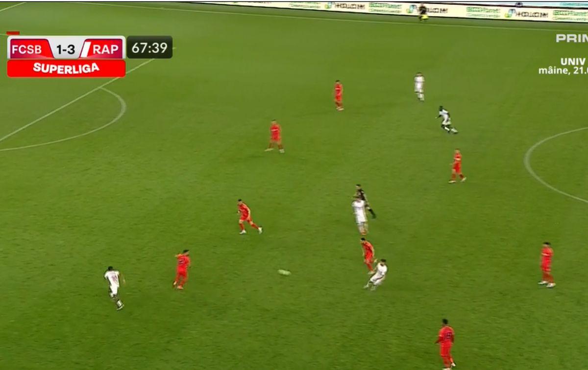 Vali Crețu, la primul gol al lui Funsho în FCSB - Rapid 1-5