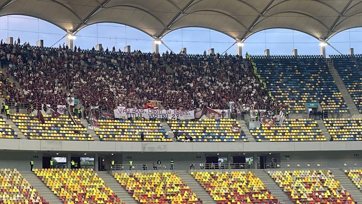 Scenografie, torțe și mesaje la FCSB - Rapid, 27 mai 2023