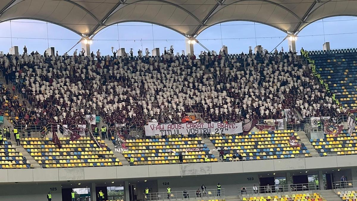Scenografie, torțe și mesaje la FCSB - Rapid, 27 mai 2023