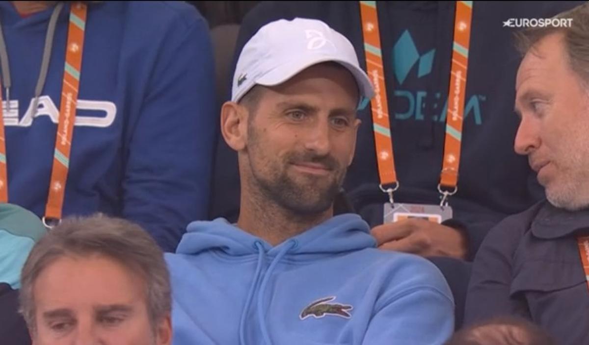 Novak Djokovic, în tribună la meciul Alexander Zverev - Rafael Nadal, în turul 1 la Roland Garros