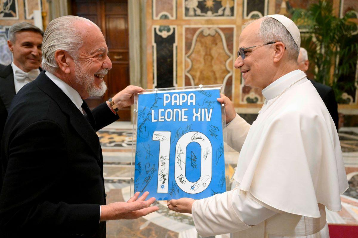 Papa Leon i-a primit la Vatican pe campionii de la Napoli:  „Nu ați vrut să aplaudați că a scris presa”