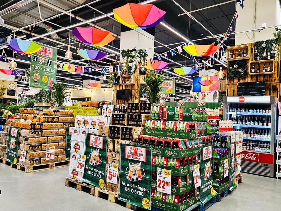 Meciul celor mai bune beri are loc la Marele Târg de Bere și Fotbal Auchan 2024: Startul partidei la cumpărături începe cu peste 300 de sortimente pentru toate gusturile