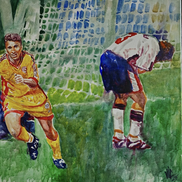 Cine ar fi crezut?
Dan Petrescu marchează în minutul ’90 golul victoriei României în partida cu Anglia (2-1), la Coupe du Monde 1998