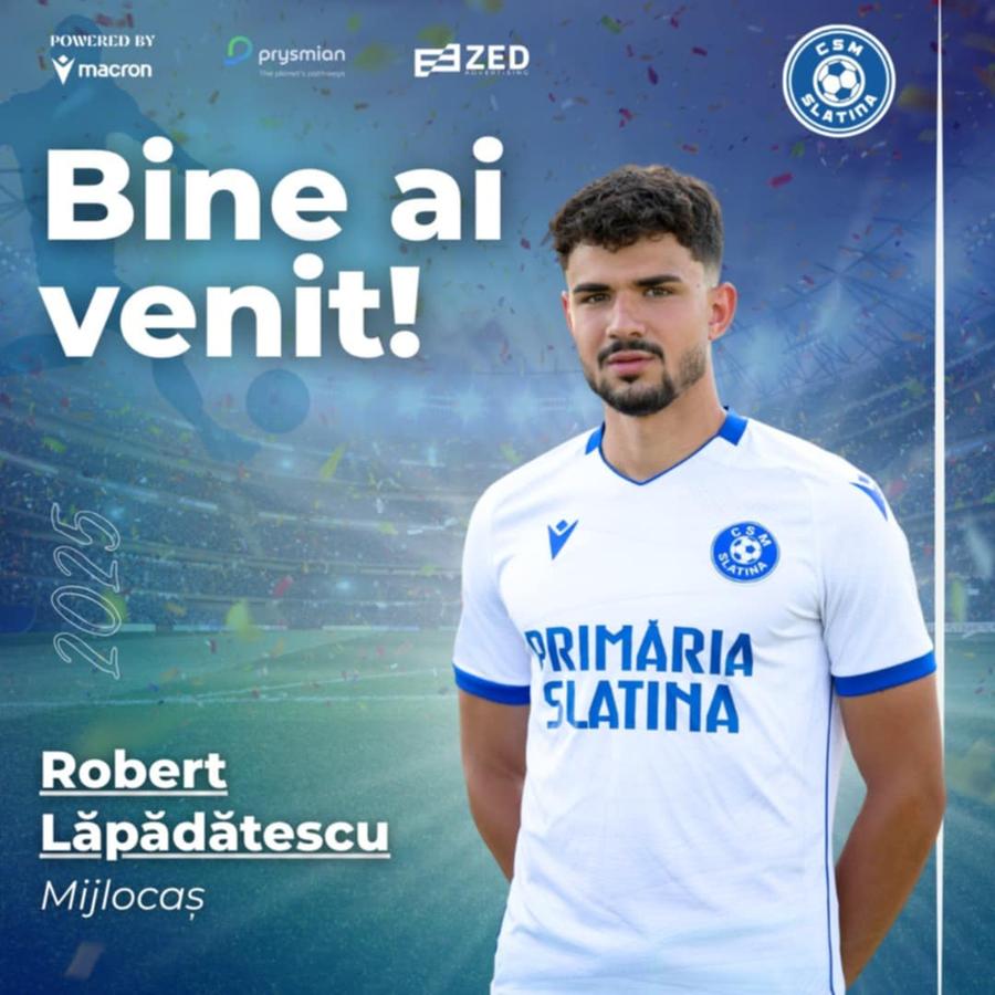 Juniorul Robert Lăpădătescu a semnat cu CSM Slatina / foto: Facebook Robert Lăpădătescu a plecat de la Universitatea Craiova și a semnat cu o formație din Liga 2
