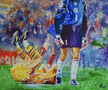 Dezamăgirea unei generații.
Bogdan Stelea și Gheorghe Mihali, după golul primit în partida România – Franța 0-1 (Euro 1996)