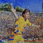 O fotografie pentru istorie.
Florin Răducioiu marchează în poarta Columbiei (3-1), în grupe, la World Cup 1994