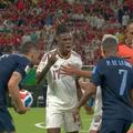 Nico Williams, întrebând adversarul care l-a faultat dacă a înnebunit