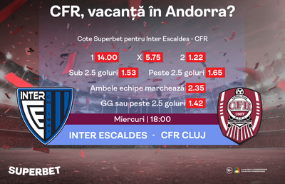 Vacanță în Andorra în plin sezon estival! Vezi Oferta pentru Inter Escaldes - CFR Cluj