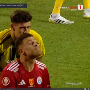 Andrei Mărginean s-a accidentat în Oțelul - Dinamo. FOTO: captură Prima Sport
