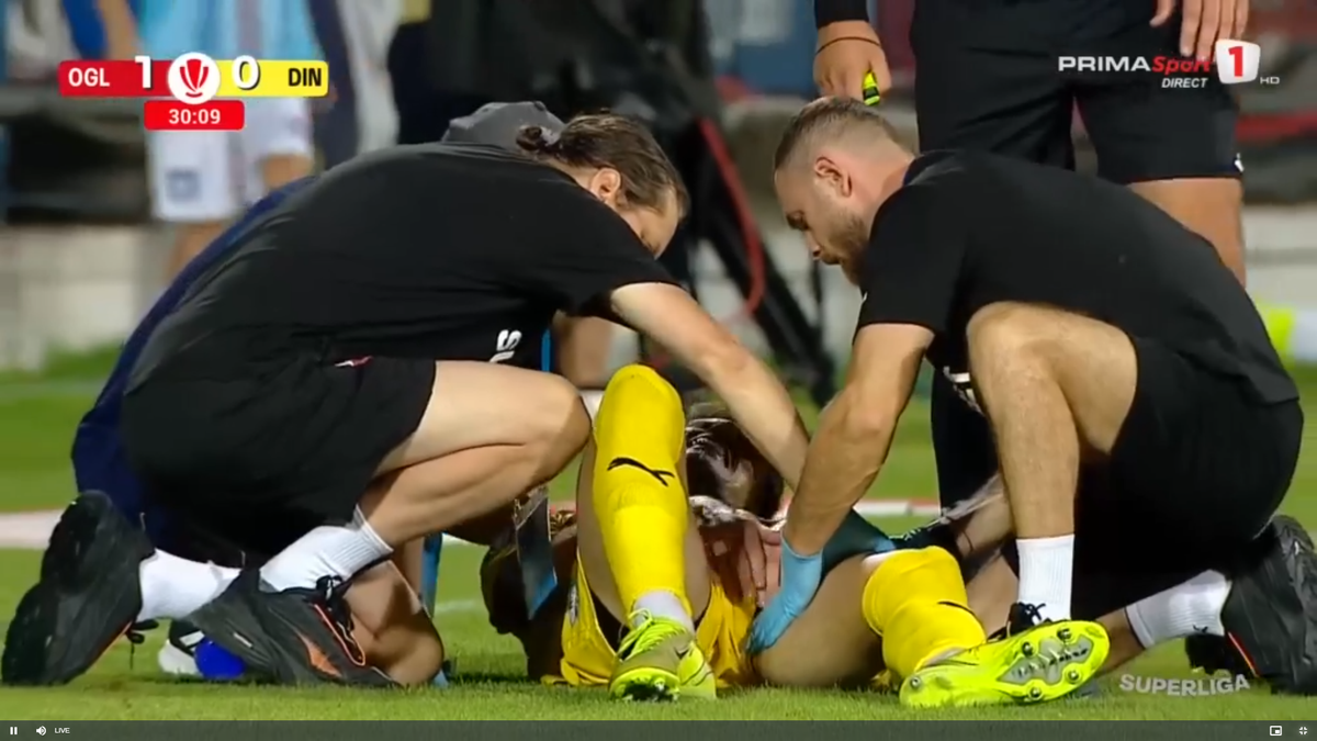 Ultimele vești despre Andrei Mărginean, accidentat în Oțelul - Dinamo