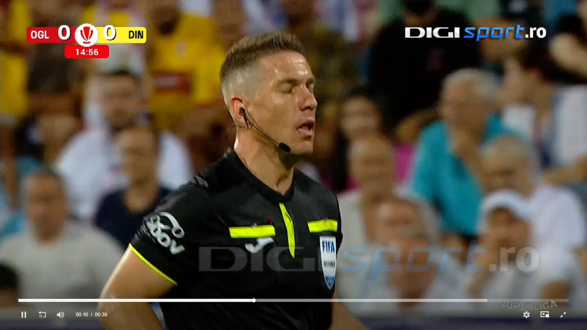 Alexandru Musi a solicitat un penalty în Oțelul - Dinamo