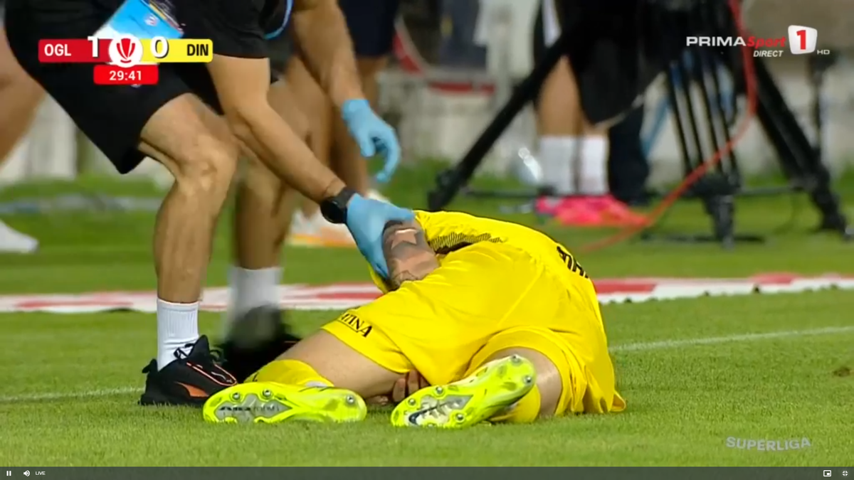 Andrei Mărginean s-a accidentat în Oțelul - Dinamo
