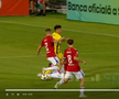 Alexandru Musi a solicitat un penalty în Oțelul - Dinamo. FOTO: captură @Digi Sport