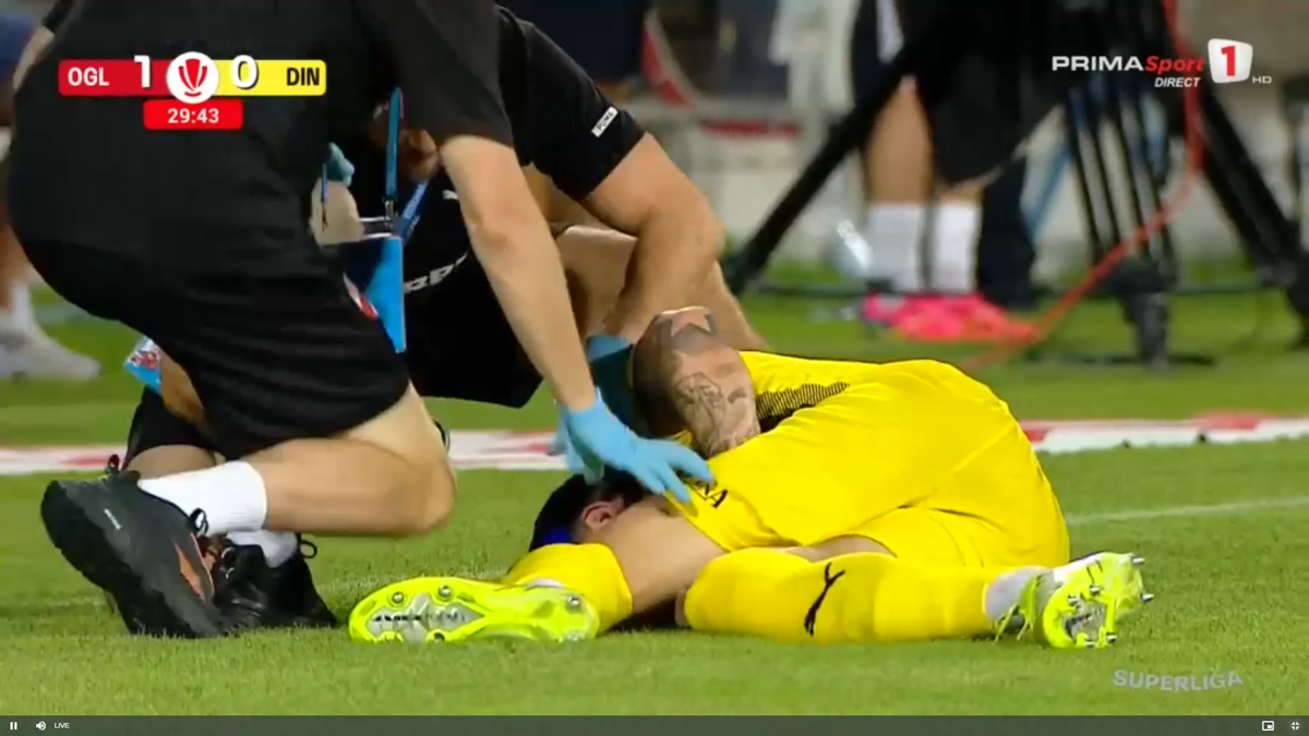 Ultimele vești despre Andrei Mărginean, accidentat în Oțelul - Dinamo