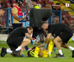 Andrei Mărginean s-a accidentat în Oțelul - Dinamo. FOTO: captură Prima Sport