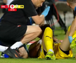 Andrei Mărginean s-a accidentat în Oțelul - Dinamo. FOTO: captură Prima Sport