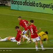 Alexandru Musi a solicitat un penalty în Oțelul - Dinamo. FOTO: captură @Digi Sport