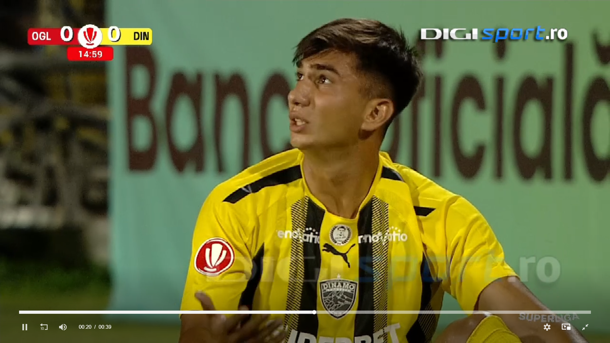 Alexandru Musi a solicitat un penalty în Oțelul - Dinamo