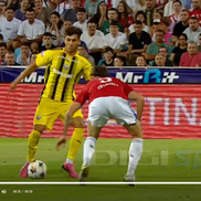 Alexandru Musi a solicitat un penalty în Oțelul - Dinamo. FOTO: captură @Digi Sport