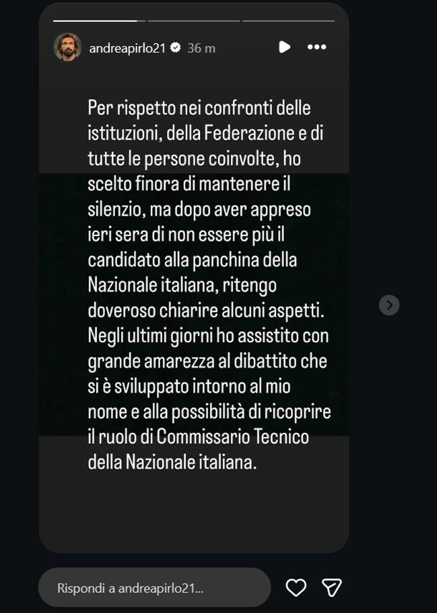 Mesajul lui Andrea Pirlo pe Instagram Scandalul capătă amploare: „Pirlo a devenit un produs secundar al invaziei Ucrainei!” » Demisionează și Paolo Maldini? + Cursă în doi pentru postul de selecționer
