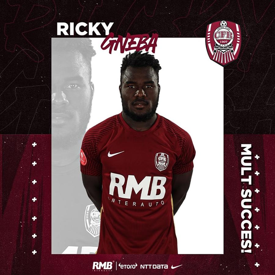 Ricky Gneba În iulie punea semnătura pe contract, azi CFR Cluj a anunțat că l-a împrumutat