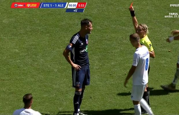 Momente inexplicabile în CSA Steaua - Alexandria » Chipirliu a fost eliminat, dar a terminat meciul în teren
