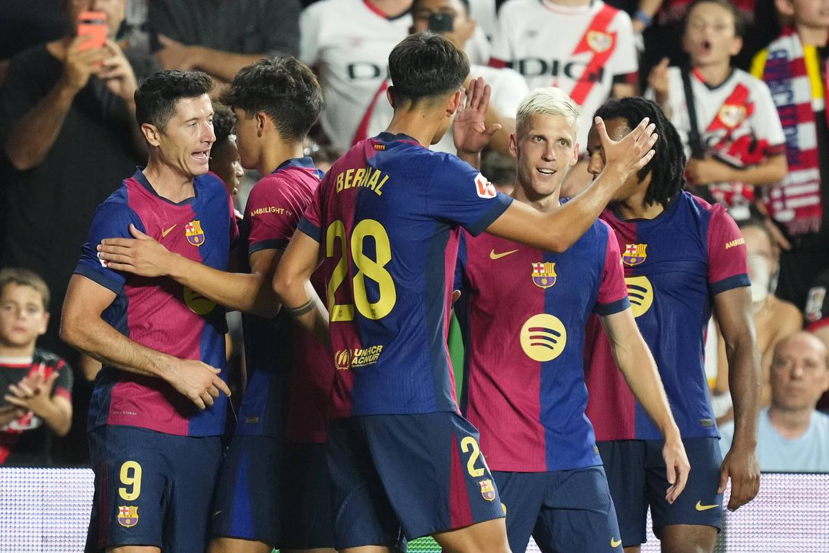 3 din 3! Barcelona câștigă pe terenul lui Vallecano » Dani Olmo, debut cu gol pentru catalani. Rațiu a fost doar rezervă