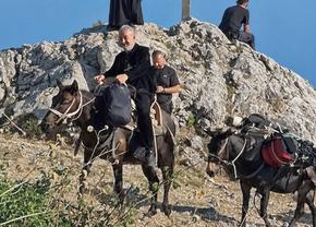 Imagini virale: Gigi Becali călare pe catâr, la cota 1500