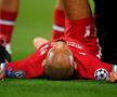 Fabinho (27 de ani, mijlocaș central) s-a accidentat în prima repriză a partidei Liverpool - Midtjylland.