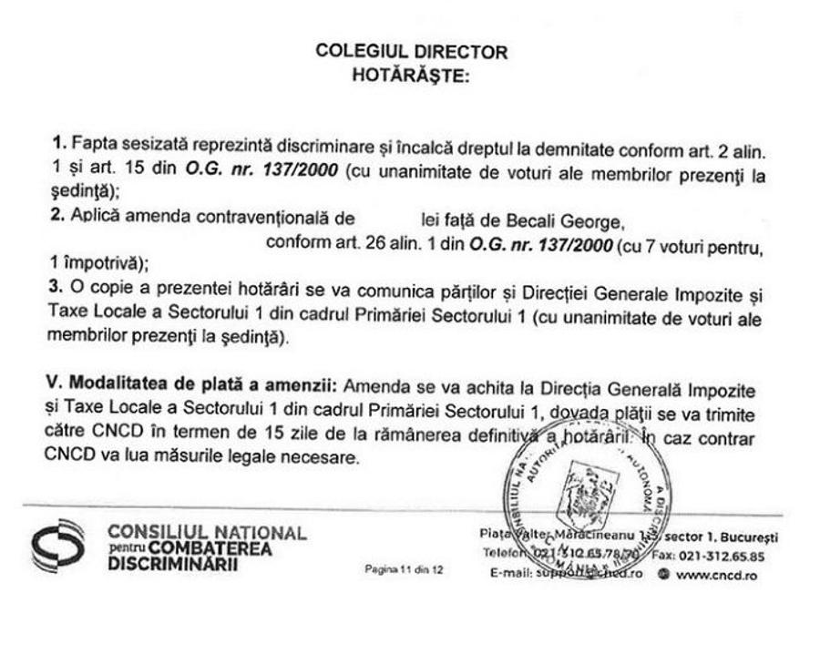 Decizia CNCD, făcută publică de agentul Anamaria Prodan Ce le-a transmis Gigi Becali apropiaților, după ce a fost amendat de CNCD