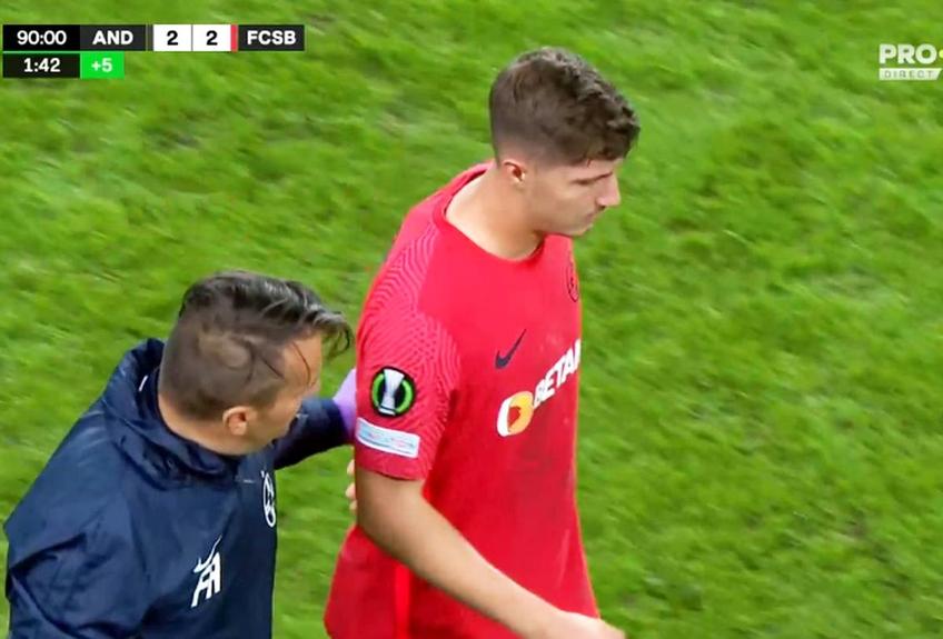 David Miculescu nu se grăbea să părăsească terenul în finalul de meci cu Anderlecht // foto: captură Pro Arena