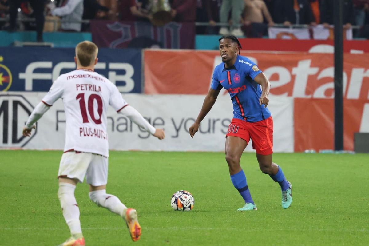 Aaron Boupendza, mulțumit de remiza cu FCSB: „Îi respectăm, sunt campioni. Nu e rău că am luat un punct”