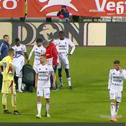 Narcis Ilaș s-a accidentat în FC Botoșani - Hermannstadt. FOTO: captură Prima Sport