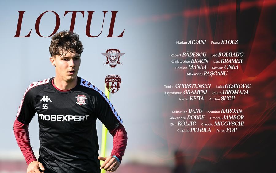 Lotul Rapidului pentru partida cu Slobozia Rapid - Unirea Slobozia 4-1 » Recital alb-vișiniu în Giulești! Rapid de box-office, la cea mai bună versiune din „era Gâlcă”!
